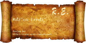 Rács Ernő névjegykártya